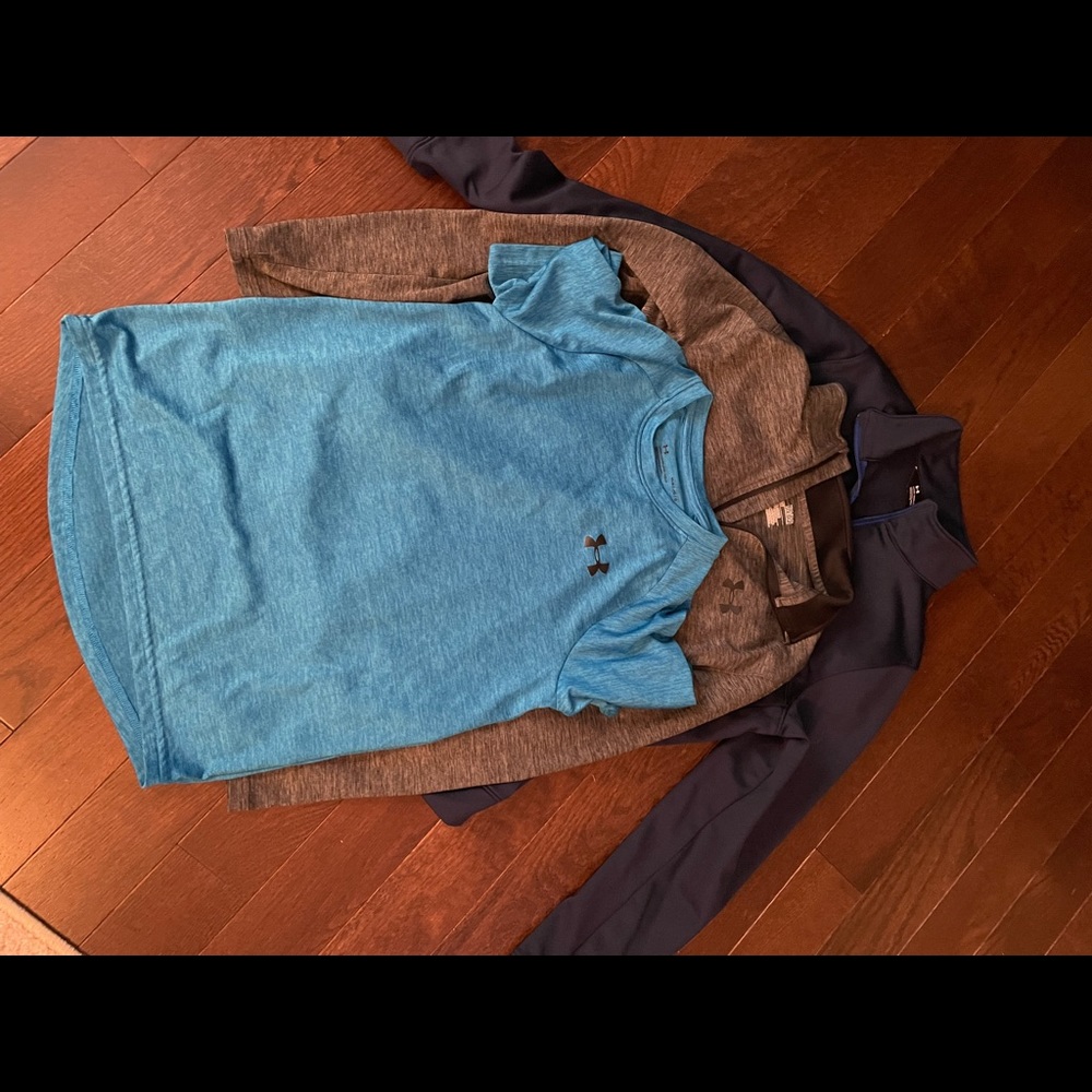Set of 3 YL Under Armour: 2 jackets and one shirt